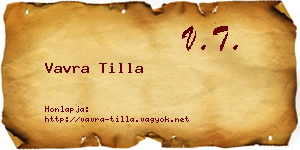 Vavra Tilla névjegykártya